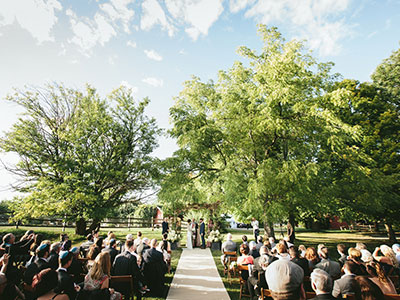 outdoor wedding on sunny day